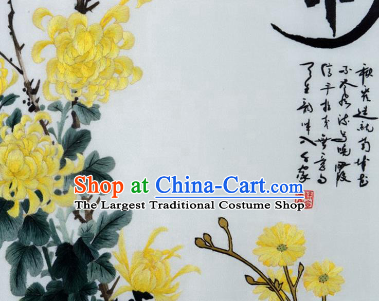 Traditional Chinese Handmade Suzhou Embroidery Plum Orchid Bamboo Chrysanthemum Wall Picture Embroidered Scroll Embroidery Craft