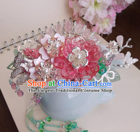 Traditional Chinese Classical Flower Hair Comb Hairpins Ancient Hanfu Hair Accessories for Women
