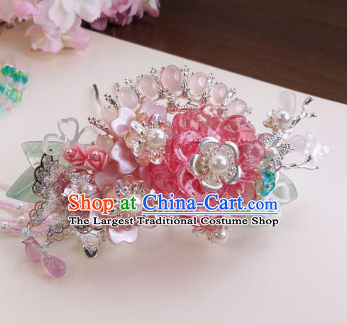 Traditional Chinese Classical Flower Hair Comb Hairpins Ancient Hanfu Hair Accessories for Women