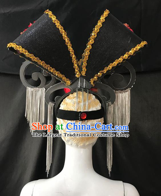 Top Halloween Samba Dance Deluxe Red Peony Hat Brazilian Rio Carnival Hair Accessories for Women