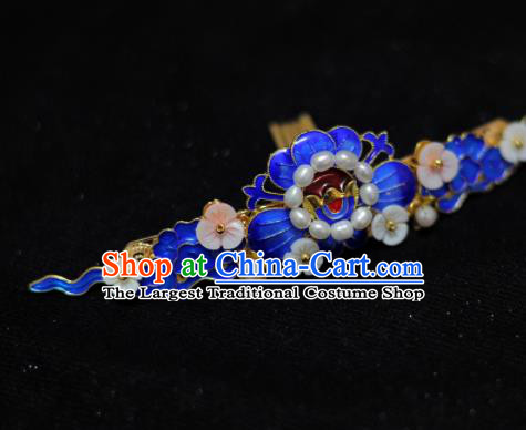 Traditional Chinese Classical Cloisonne Hair Comb Hairpins Ancient Princess Hanfu Hair Accessories for Women