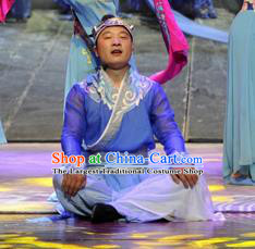 Chinese Drama Dragon Boat Festival Classical Dance Blue Clothing Stage Performance Dance Costume for Men