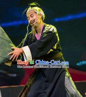 Chinese Drama Dragon Boat Festival Old Male Clothing Stage Performance Dance Costume for Men
