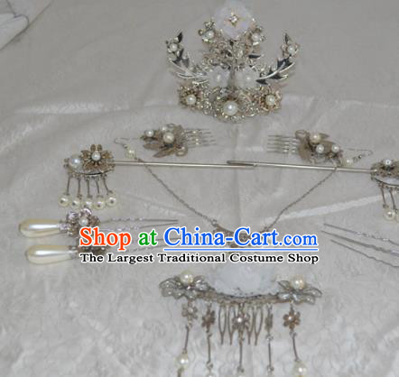 Traditional Chinese Classical Hairpins Hair Crown Ancient Princess Hanfu Hair Accessories for Women