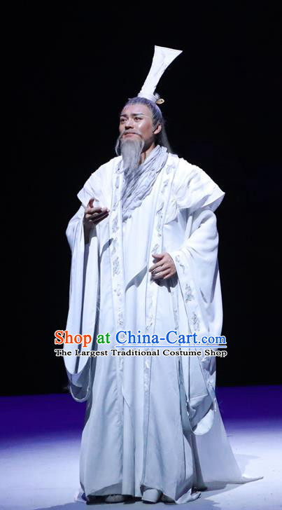 Chinese Drama Yuan Qu Ancient Poet White Clothing Stage Performance Dance Costume for Men