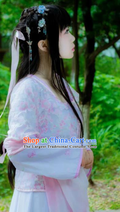 Chinese Cosplay Princess Pink Dress Ancient Female Swordsman Knight Costume for Women