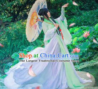 Chinese Cosplay Princess Light Green Dress Ancient Female Swordsman Knight Costume for Women