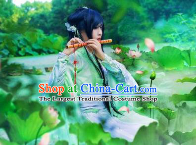 Chinese Cosplay Princess Light Green Dress Ancient Female Swordsman Knight Costume for Women