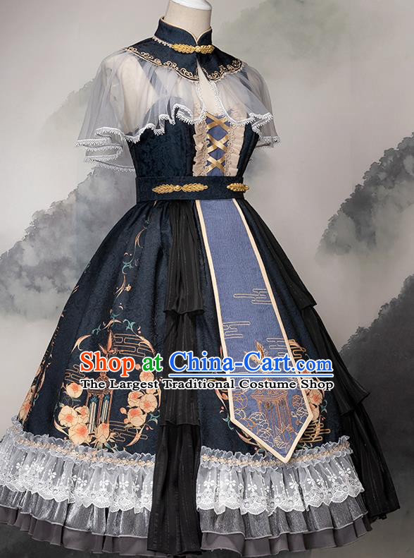 Top Grade Cosplay Princess Black Dress Halloween Fancy Ball Costumes for Women
