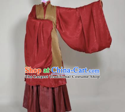 Chinese Ming Dynasty Princess Khaki Vest Ancient Court Lady Costume for Women