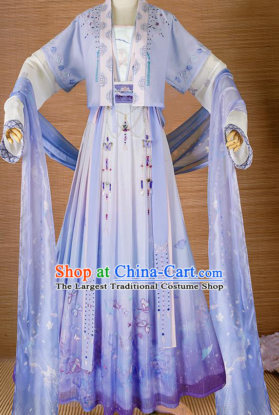 Traditional Chinese Cosplay Princess Lilac Dress Ancient Court Lady Costume for Women