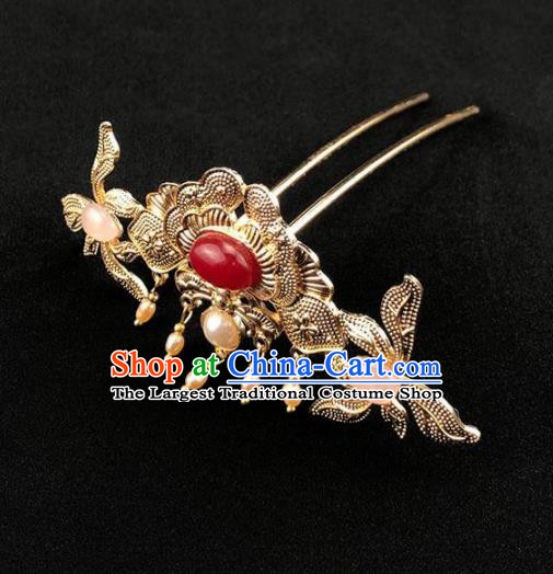 Traditional Chinese Hanfu Palace Golden Hairpins Ancient Princess Hair Accessories for Women