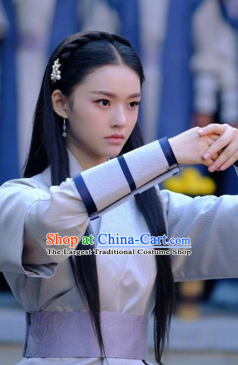 Ancient Chinese Female Swordsman White Hanfu Dress Drama Fights Break Sphere Xiao Xuner Costumes for Women
