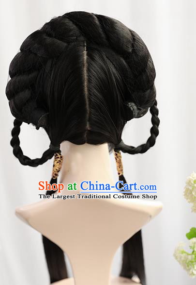 Traditional Chinese Cosplay Song Dynasty Princess Wigs Sheath Ancient Nobility Lady Chignon for Women