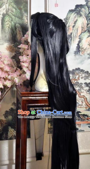 Traditional Chinese Cosplay Swordsman Taoist Nun Wigs Sheath Ancient Goddess Chignon for Women