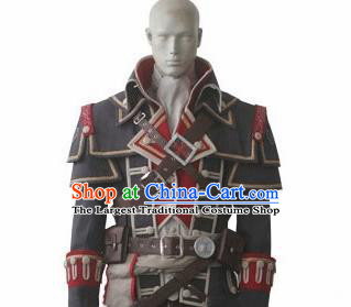 Top Grade Cosplay Assassins Creed Black Costumes Halloween Swordsman Clothing for Men