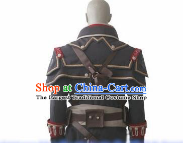Top Grade Cosplay Assassins Creed Black Costumes Halloween Swordsman Clothing for Men