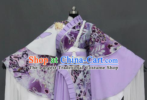Traditional Chinese Cosplay Court Princess Purple Dress Ancient Drama Female Swordsman Costumes for Women
