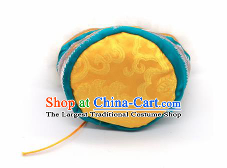 Traditional Chinese Ancient Termofor Cover Embroidered Blue Brocade Bag