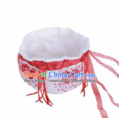 Traditional Chinese Ancient Termofor Cover Embroidered Red Spider Lily Bag