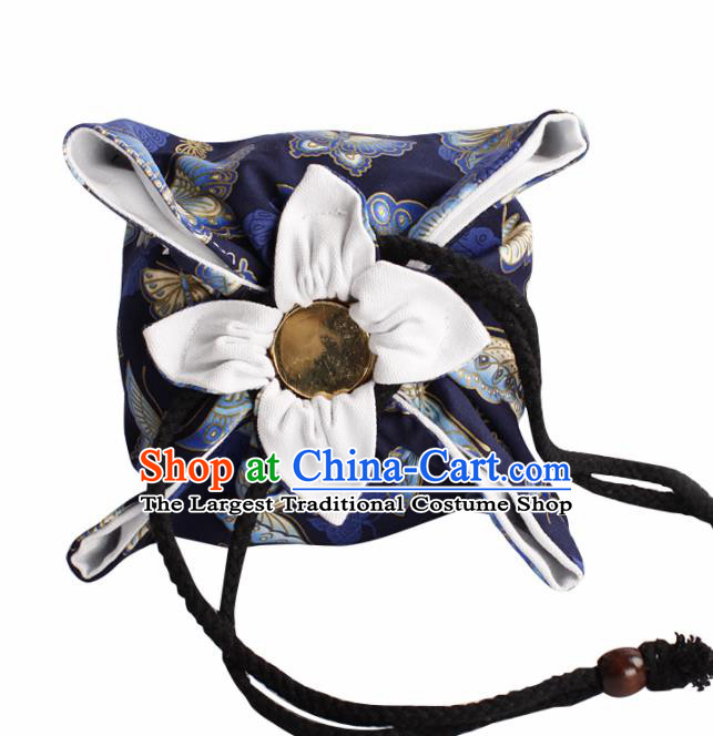 Traditional Chinese Ancient Termofor Cover Butterfly Pattern Royalblue Cloth Bag