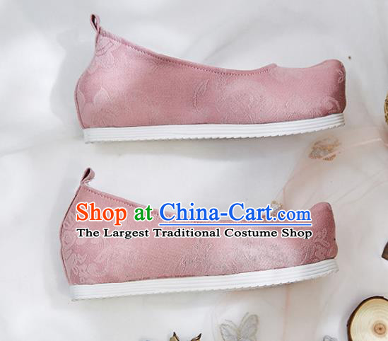 Traditional Chinese Pink Cloth Shoes Hanfu Shoes National Shoes for Women