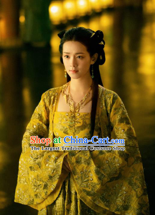 Drama Novoland Eagle Flag Chinese Ancient Princess of Yin Empire Bai Zhouyue Replica Costumes and Headpiece for Women