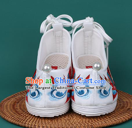 Chinese Embroidered Red Phoenix Shoes Traditional Hanfu Shoes Princess Shoes for Women