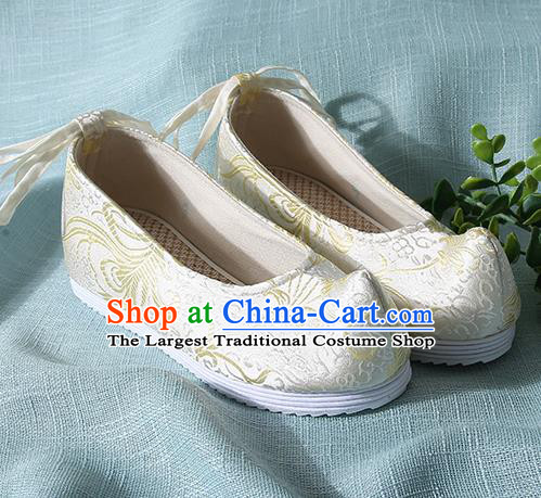 Traditional Chinese Light Blue Brocade Shoes Handmade Wedding Shoes Hanfu Shoes Princess Shoes for Women