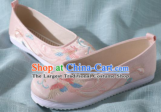 Traditional Chinese Handmade Embroidered Pink Shoes Wedding Shoes Hanfu Shoes Princess Shoes for Women