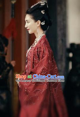 Chinese Historical Drama Novoland Eagle Flag Ancient Royal Advisor Gong Yuyi Jiang Shuying Replica Costumes and Headpiece for Women