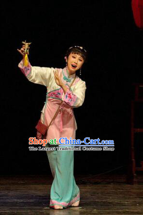 Chinese Moon Shines On Sugarbush Ferry Folk Dance Pink Dress Stage Performance Dance Costume and Headpiece for Women