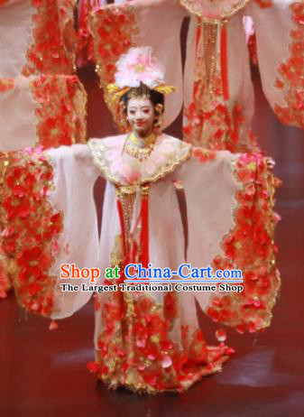 Meet Millennium Chinese Classical Dance Dress Stage Performance Dance Costume and Headpiece for Women