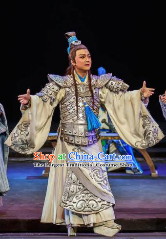 Xiao Qiao Marriage Chinese Peking Opera General Zhou Yu Clothing Stage Performance Dance Costume and Headpiece for Men