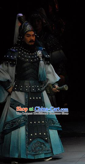 Xiao Qiao Marriage Chinese Peking Opera General Clothing Stage Performance Dance Costume and Headpiece for Men