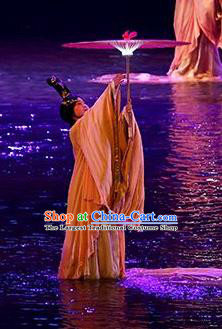 Return To the Three Gorges Chinese Classical Dance Dress Stage Performance Costume and Headpiece for Women