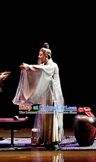 Return To the Three Gorges Chinese Ancient Old Scholar Clothing Stage Performance Dance Costume for Men