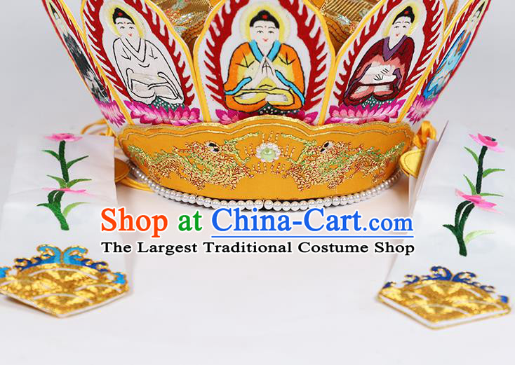 Traditional Chinese Monk Yellow Hats Buddhism Headwear for Men