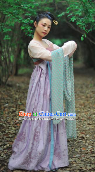 Chinese Ancient Court Maid Hanfu Dress Tang Dynasty Palace Lady Historical Costume for Women