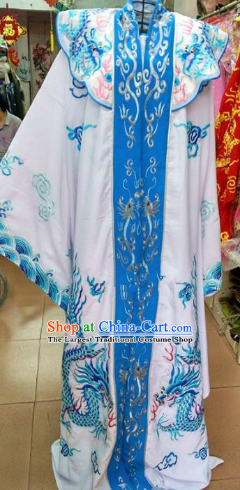 Chinese Traditional Beijing Opera Emperor Costume Peking Opera Niche Blue Robe for Adults