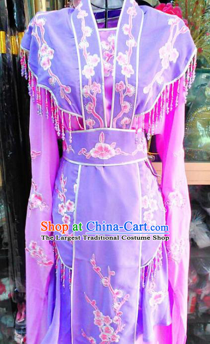 Chinese Traditional Beijing Opera Actress Princess Purple Dress Peking Opera Peri Costume for Adults