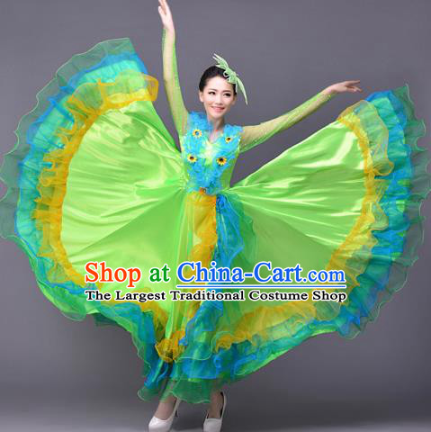 Top Grade Opening Dance Modern Dance Costume Classical Chorus Group Green Dress for Women