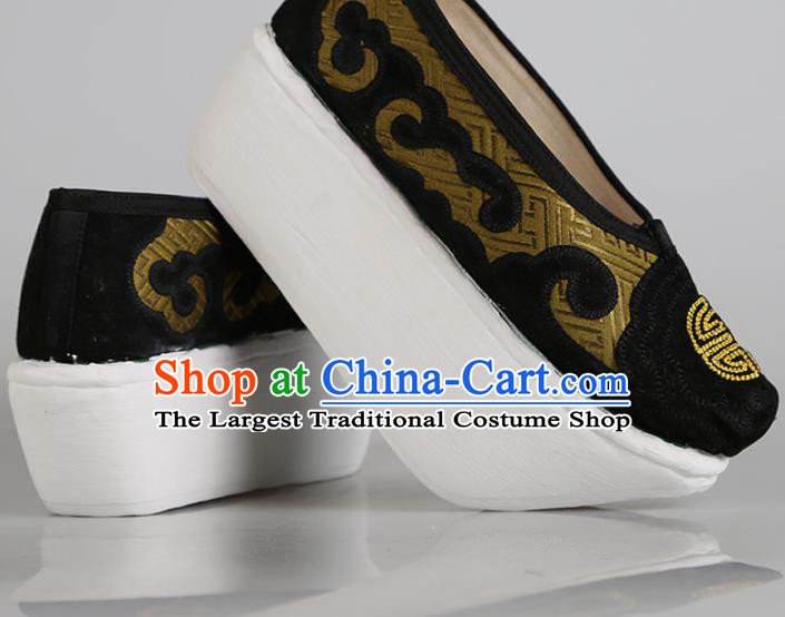 Asian Chinese Beijing Opera Shoes Old Men Shoes Traditional Peking Opera Landlord Shoes