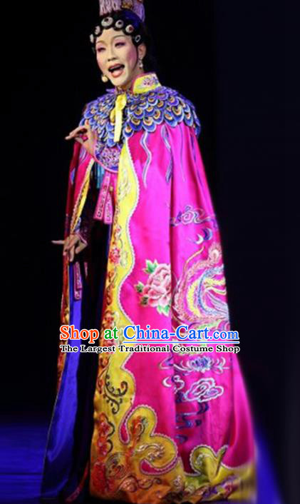 Traditional Chinese Beijing Opera Rosy Dress Ancient Imperial Consort Yu Ji Historical Costume Complete Set