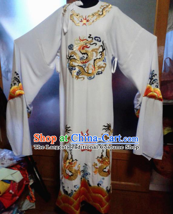 Traditional Chinese Beijing Opera Chancellor Costume Ancient Minister White Clothing