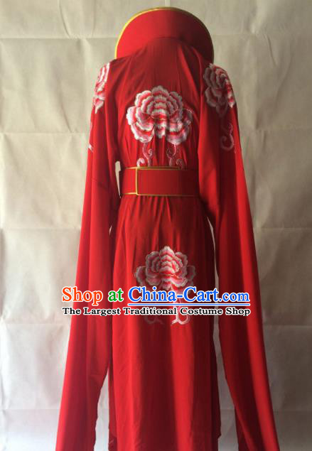 Traditional Chinese Beijing Opera Queen Costume Ancient Peri Red Dress for Women