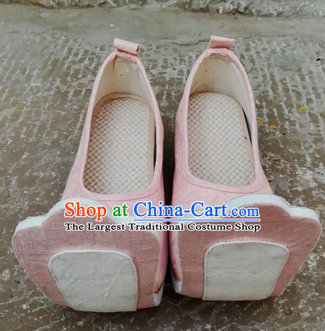 Asian Chinese Traditional Shoes Ancient Han Dynasty Princess Pink Shoes Hanfu Shoes for Women
