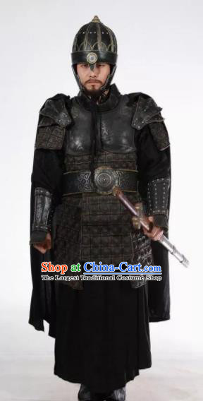 Chinese Ancient Drama Han Dynasty Warrior General Body Armor and Helmet Complete Set
