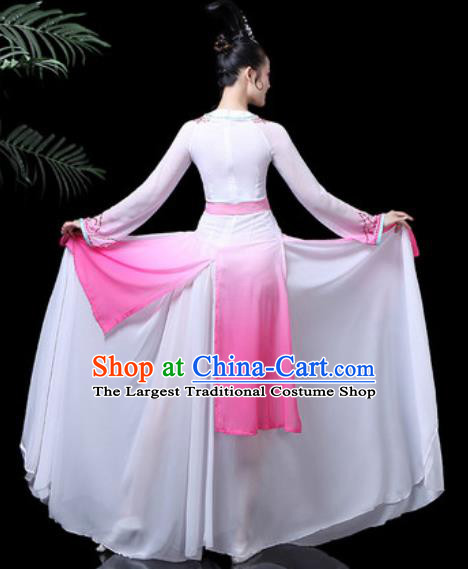 Traditional Chinese Classical Dance Costume Stage Performance Umbrella Dance Pink Dress for Women