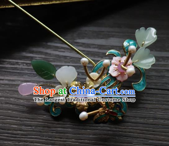 Chinese Ancient Palace Hair Accessories Traditional Classical Blueing Hairpins for Women